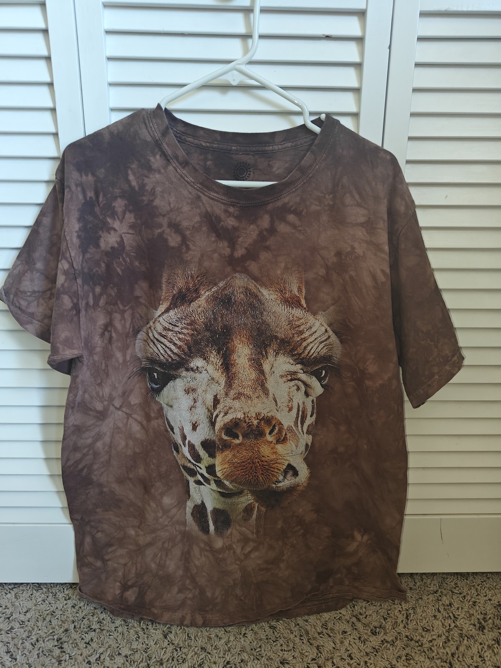 The Mountain Brown Tie-dye Giraffe Graphic Tee Unisex Adult Size L